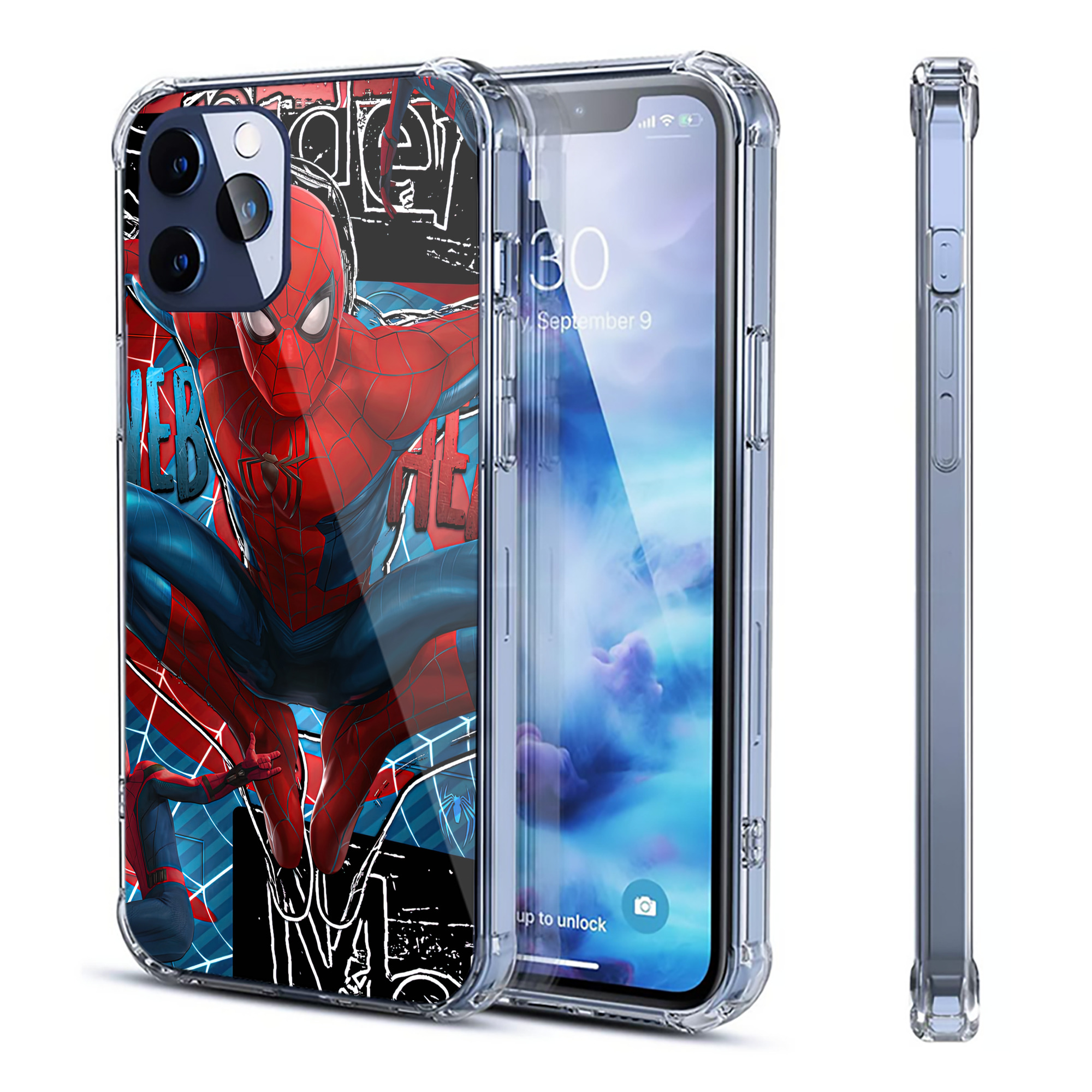 （画像用） Spider Man スパイダーマン 【iPhone 12シリーズ対応】透明スマホケース（クリアソフトケース）